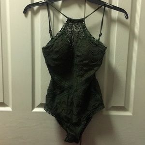 Becca high neck crochet one piece swimsuit